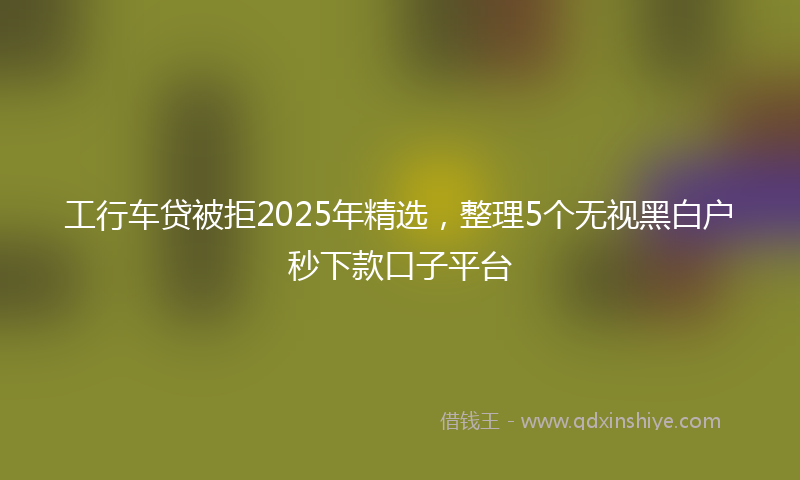 工行车贷被拒2025年精选，整理5个无视黑白户秒下款口子平台