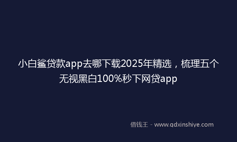 小白鲨贷款app去哪下载2025年精选，梳理五个无视黑白100%秒下网贷app