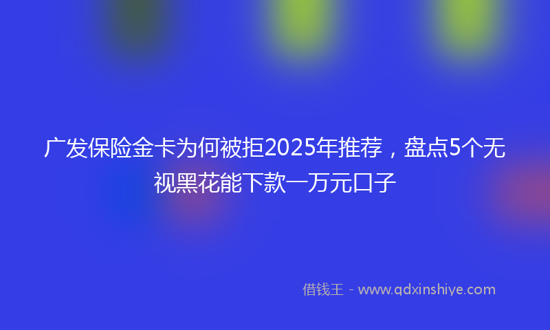 广发保险金卡为何被拒2025年推荐，盘点5个无视黑花能下款一万元口子