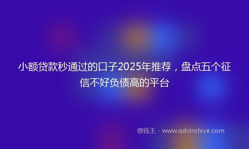 小额贷款秒通过的口子2025年推荐，盘点五个征信不好负债高的平台