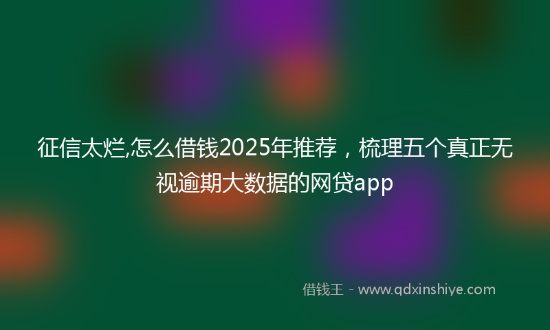 征信太烂,怎么借钱2025年推荐，梳理五个真正无视逾期大数据的网贷app