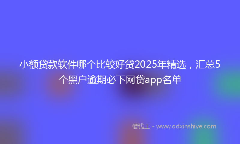 小额贷款软件哪个比较好贷2025年精选，汇总5个黑户逾期必下网贷app名单