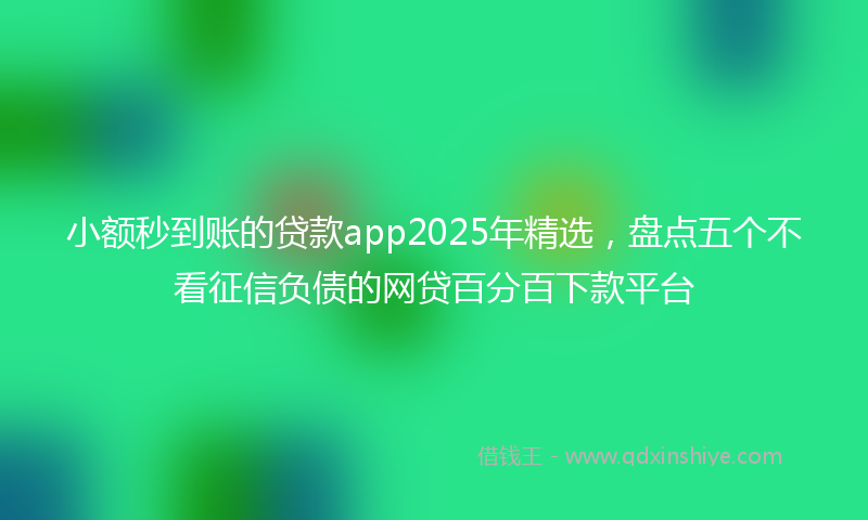 小额秒到账的贷款app2025年精选，盘点五个不看征信负债的网贷百分百下款平台
