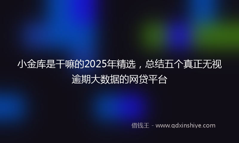 小金库是干嘛的2025年精选，总结五个真正无视逾期大数据的网贷平台