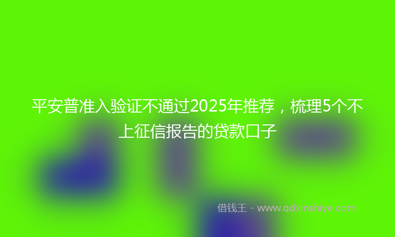 平安普准入验证不通过2025年推荐，梳理5个不上征信报告的贷款口子