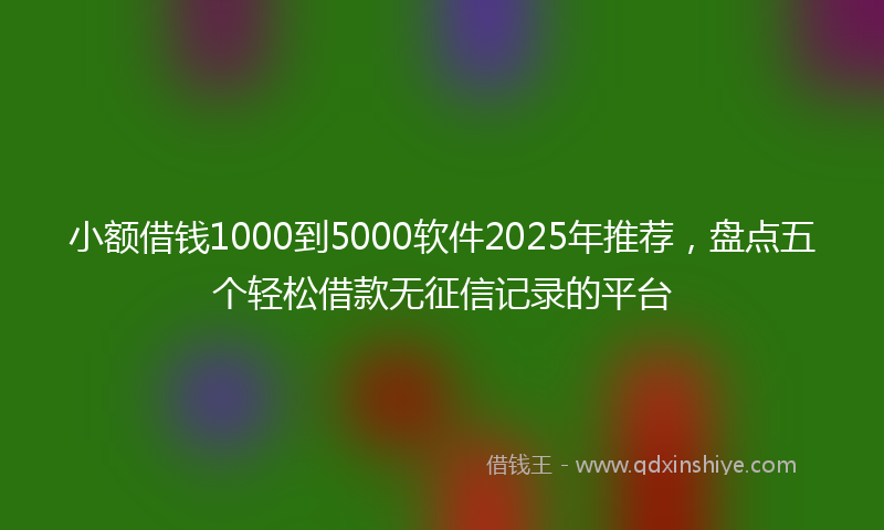 小额借钱1000到5000软件2025年推荐，盘点五个轻松借款无征信记录的平台
