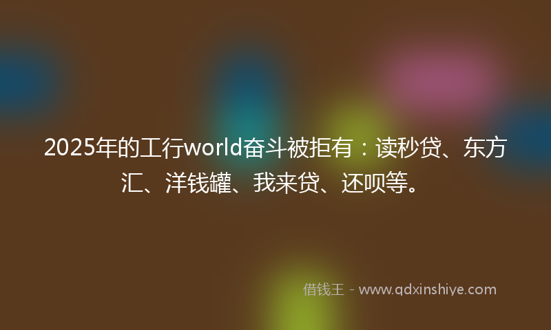 2025年的工行world奋斗被拒有：读秒贷、东方汇、洋钱罐、我来贷、还呗等。