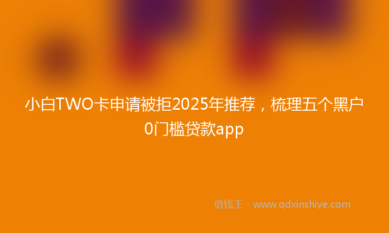 小白TWO卡申请被拒2025年推荐，梳理五个黑户0门槛贷款app