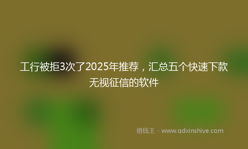 工行被拒3次了2025年推荐，汇总五个快速下款无视征信的软件
