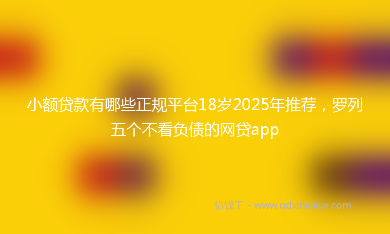 小额贷款有哪些正规平台18岁2025年推荐，罗列五个不看负债的网贷app