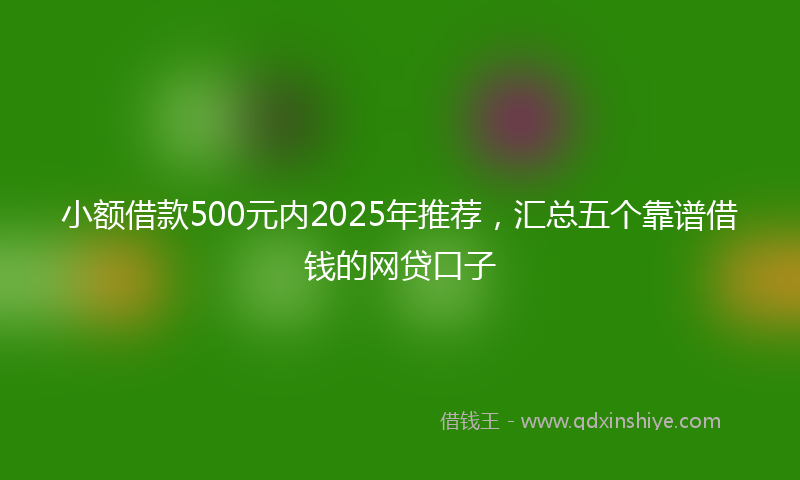 小额借款500元内2025年推荐，汇总五个靠谱借钱的网贷口子