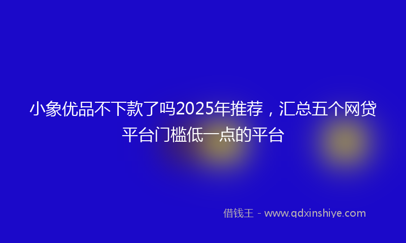 小象优品不下款了吗2025年推荐，汇总五个网贷平台门槛低一点的平台