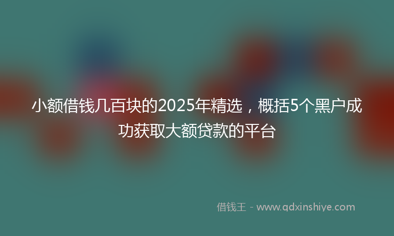 小额借钱几百块的2025年精选，概括5个黑户成功获取大额贷款的平台