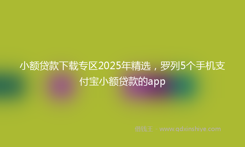 小额贷款下载专区2025年精选，罗列5个手机支付宝小额贷款的app