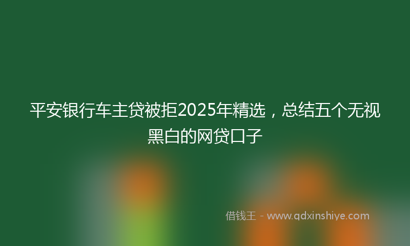 平安银行车主贷被拒2025年精选，总结五个无视黑白的网贷口子