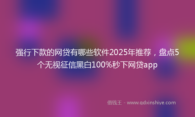 强行下款的网贷有哪些软件2025年推荐，盘点5个无视征信黑白100%秒下网贷app