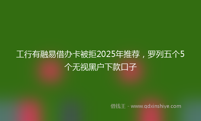 工行有融易借办卡被拒2025年推荐，罗列五个5个无视黑户下款口子