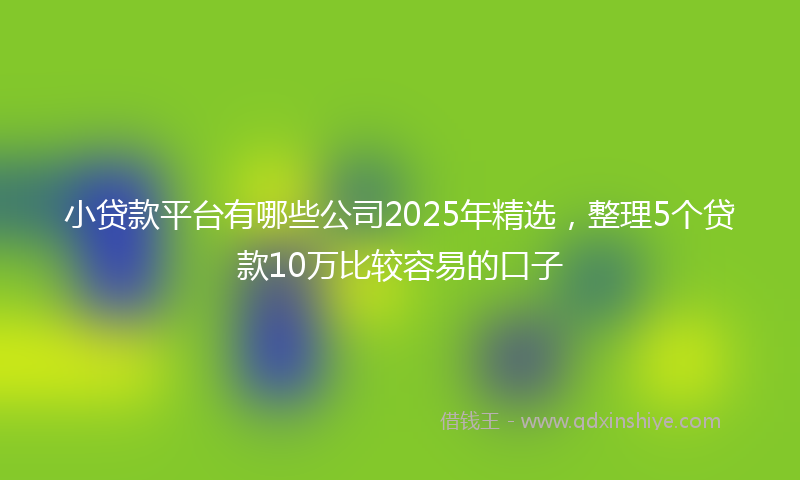 小贷款平台有哪些公司2025年精选，整理5个贷款10万比较容易的口子