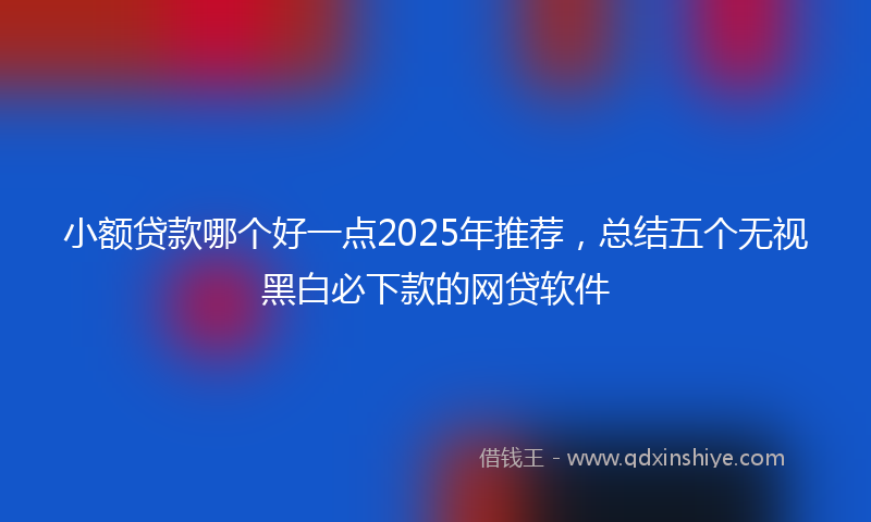 小额贷款哪个好一点2025年推荐，总结五个无视黑白必下款的网贷软件