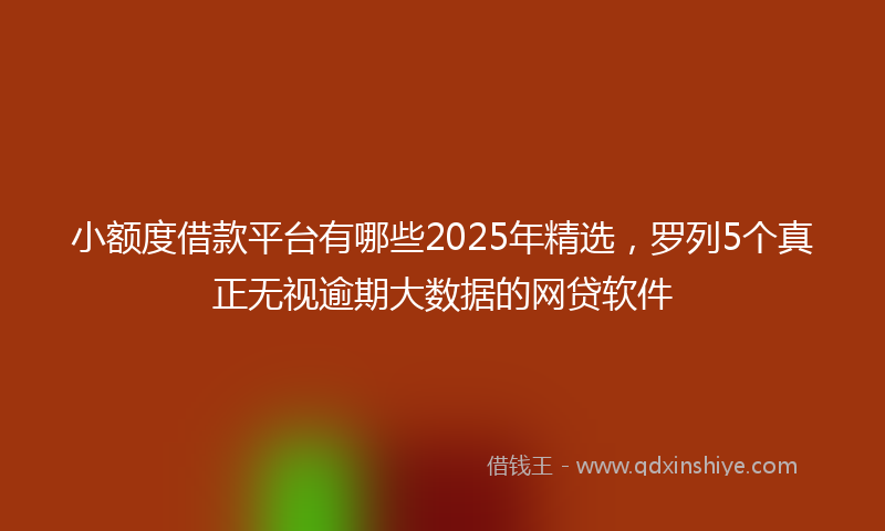 小额度借款平台有哪些2025年精选，罗列5个真正无视逾期大数据的网贷软件
