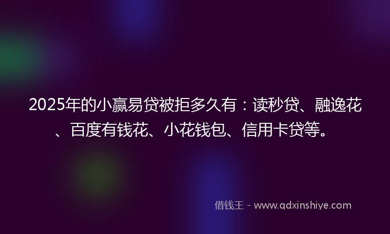 2025年的小赢易贷被拒多久有：读秒贷、融逸花、百度有钱花、小花钱包、信用卡贷等。
