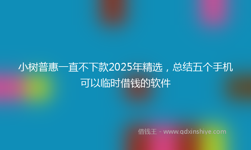 小树普惠一直不下款2025年精选，总结五个手机可以临时借钱的软件