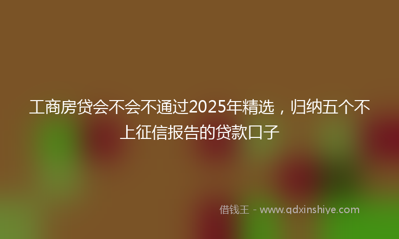 工商房贷会不会不通过2025年精选，归纳五个不上征信报告的贷款口子