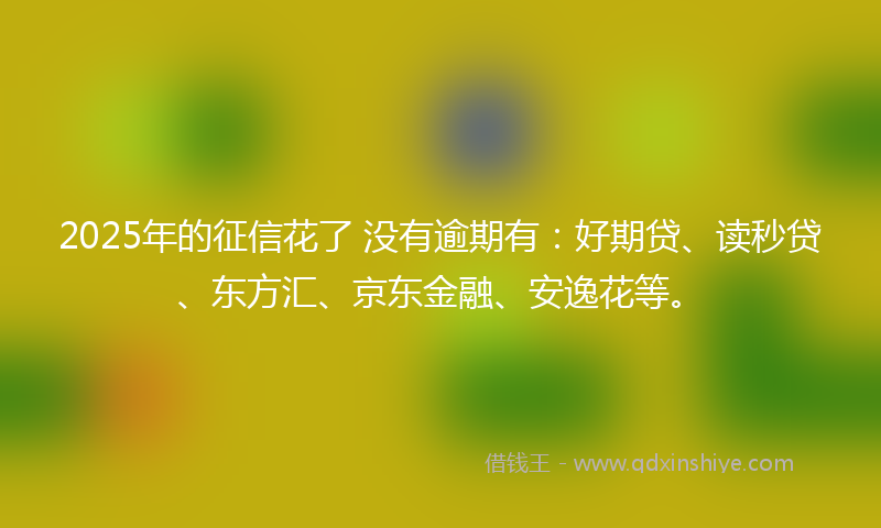 2025年的征信花了 没有逾期有：好期贷、读秒贷、东方汇、京东金融、安逸花等。