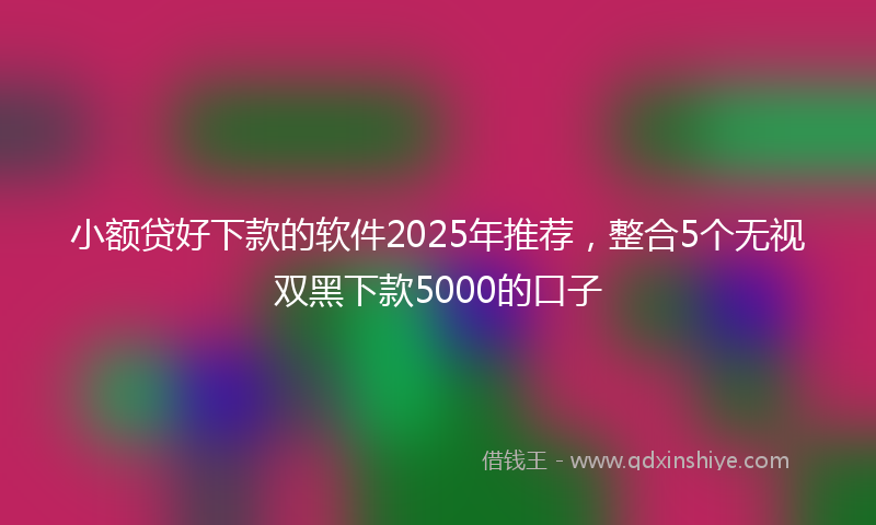 小额贷好下款的软件2025年推荐，整合5个无视双黑下款5000的口子