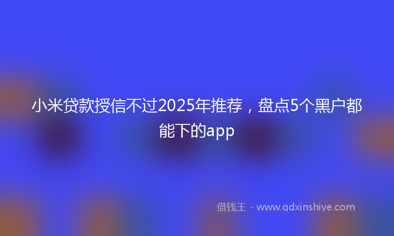 小米贷款授信不过2025年推荐，盘点5个黑户都能下的app