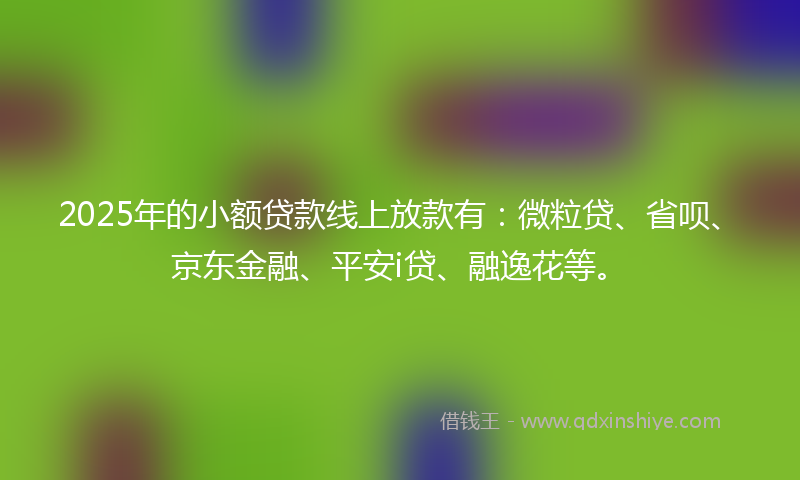 2025年的小额贷款线上放款有：微粒贷、省呗、京东金融、平安i贷、融逸花等。
