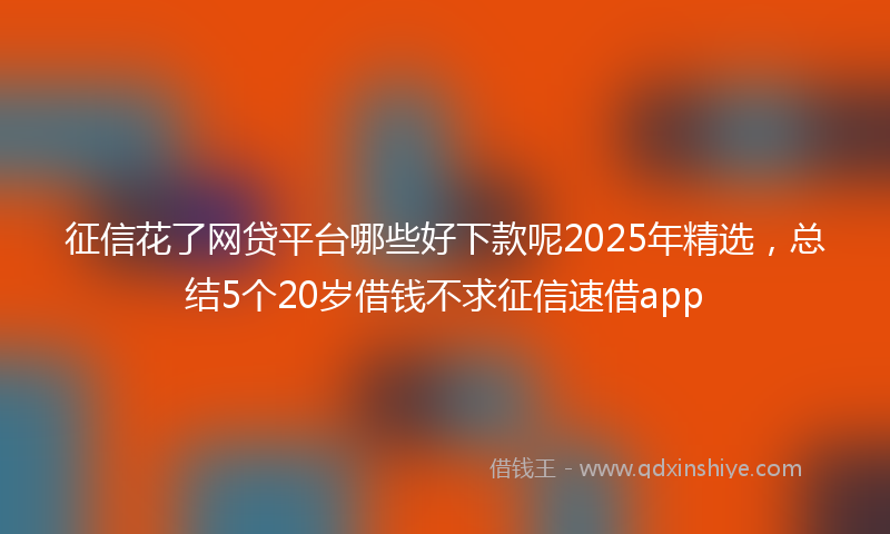 征信花了网贷平台哪些好下款呢2025年精选，总结5个20岁借钱不求征信速借app
