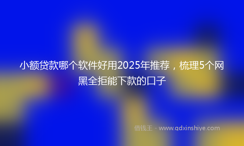 小额贷款哪个软件好用2025年推荐，梳理5个网黑全拒能下款的口子