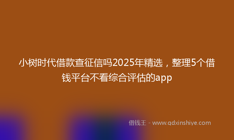 小树时代借款查征信吗2025年精选，整理5个借钱平台不看综合评估的app