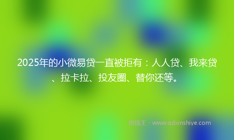 2025年的小微易贷一直被拒有：人人贷、我来贷、拉卡拉、投友圈、替你还等。