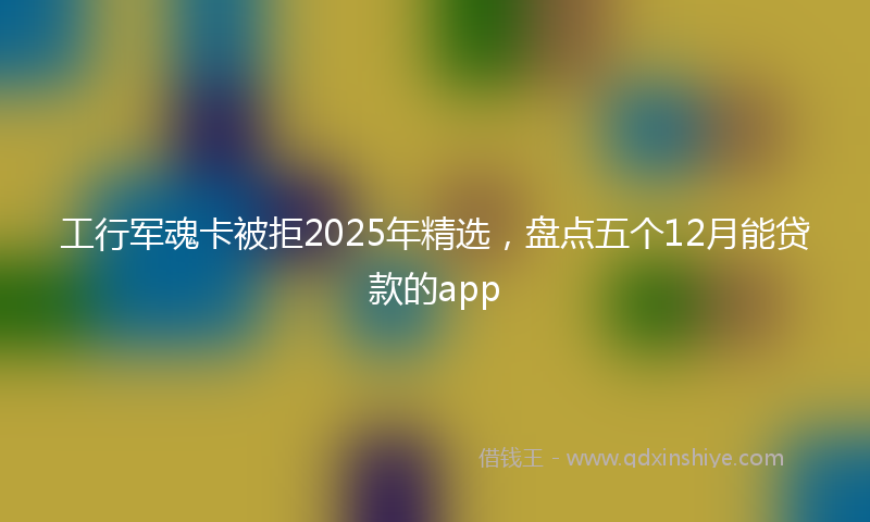 工行军魂卡被拒2025年精选，盘点五个12月能贷款的app