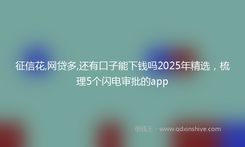 征信花,网贷多,还有口子能下钱吗2025年精选，梳理5个闪电审批的app