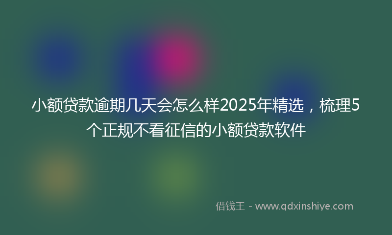 小额贷款逾期几天会怎么样2025年精选，梳理5个正规不看征信的小额贷款软件