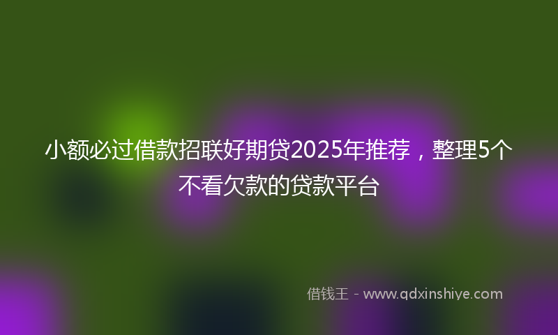 小额必过借款招联好期贷2025年推荐，整理5个不看欠款的贷款平台