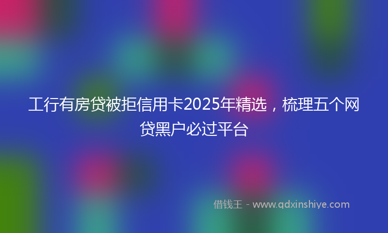 工行有房贷被拒信用卡2025年精选，梳理五个网贷黑户必过平台