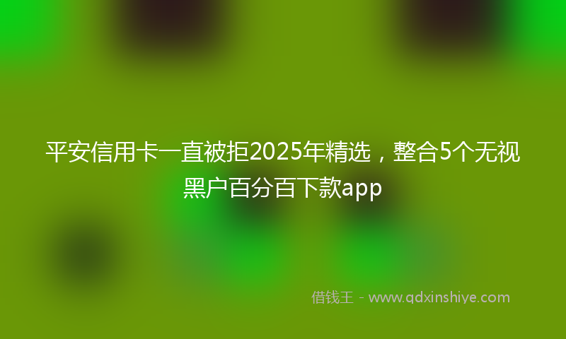 平安信用卡一直被拒2025年精选，整合5个无视黑户百分百下款app