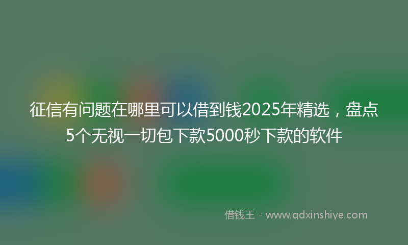 征信有问题在哪里可以借到钱2025年精选，盘点5个无视一切包下款5000秒下款的软件