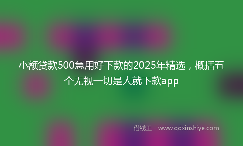 小额贷款500急用好下款的2025年精选，概括五个无视一切是人就下款app