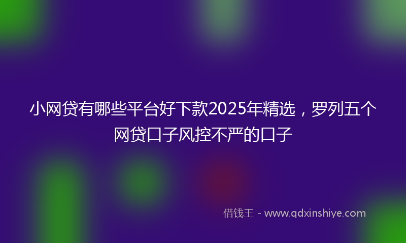 小网贷有哪些平台好下款2025年精选，罗列五个网贷口子风控不严的口子