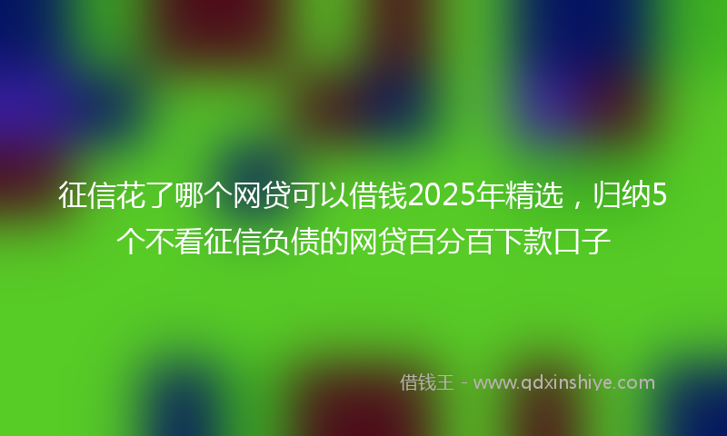 征信花了哪个网贷可以借钱2025年精选，归纳5个不看征信负债的网贷百分百下款口子