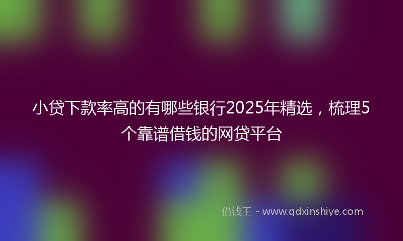 小贷下款率高的有哪些银行2025年精选，梳理5个靠谱借钱的网贷平台