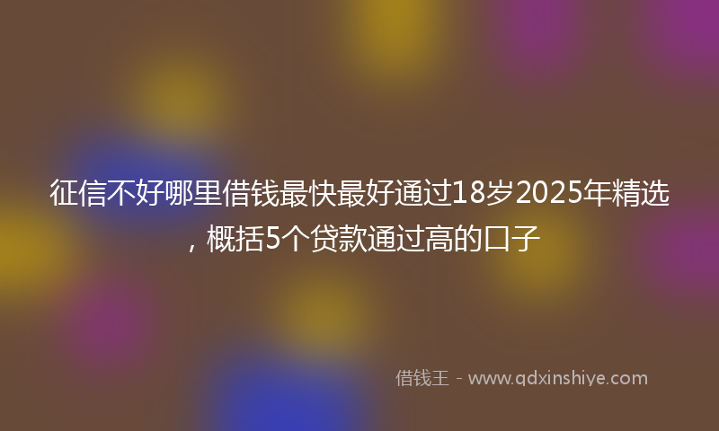 征信不好哪里借钱最快最好通过18岁2025年精选，概括5个贷款通过高的口子
