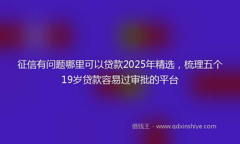 征信有问题哪里可以贷款2025年精选，梳理五个19岁贷款容易过审批的平台