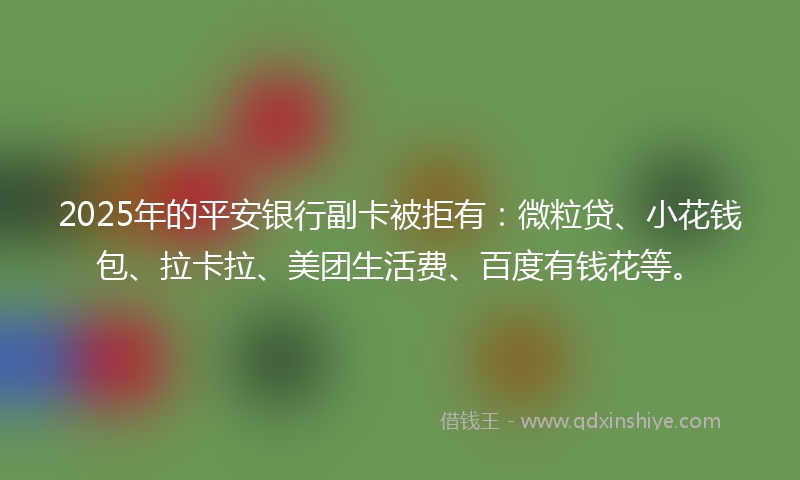 2025年的平安银行副卡被拒有：微粒贷、小花钱包、拉卡拉、美团生活费、百度有钱花等。