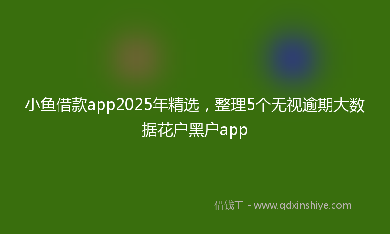 小鱼借款app2025年精选，整理5个无视逾期大数据花户黑户app